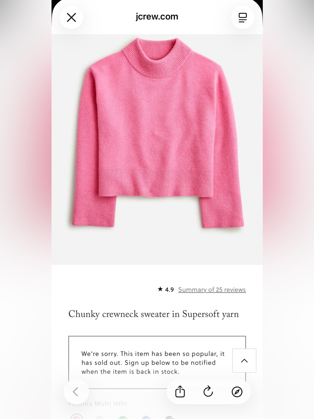J. Crew Pink Turtleneck Pullover Sweater - Picture 2 of 7
